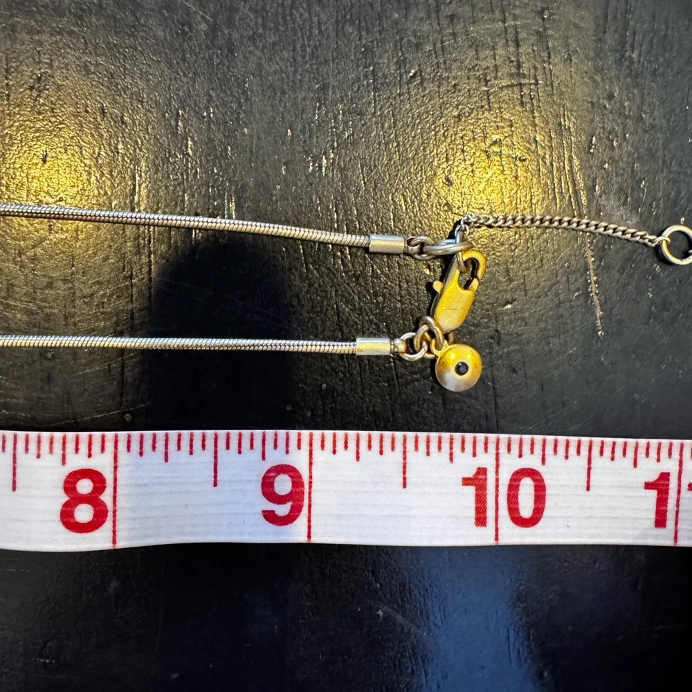 Madewell Necklace Gold Tone Half Circle Fringe Snake Chain Adjustable 20" - Picture 8 of 8